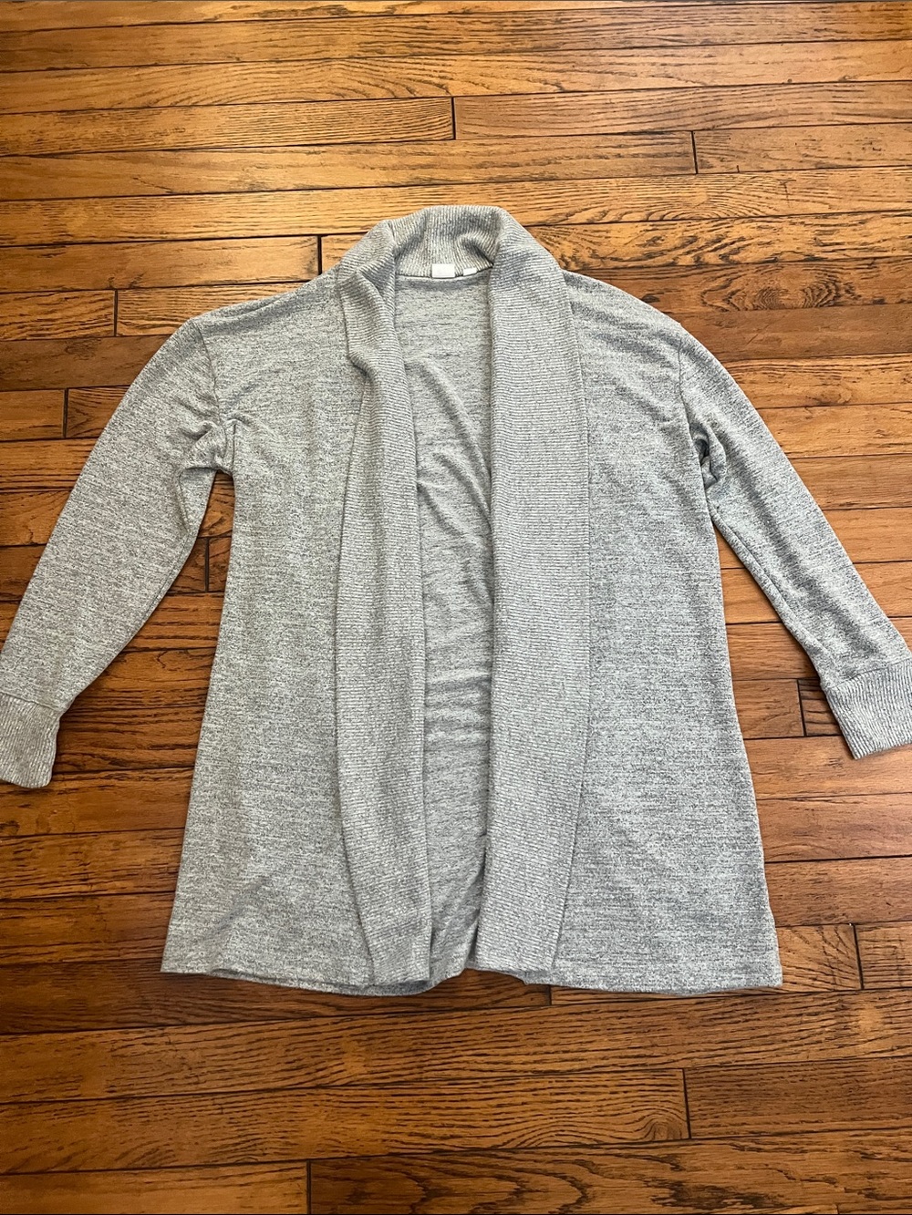 GAP Light Gray Open-Front Shawl Collar Cardigan